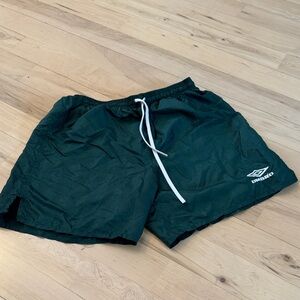 Vintage 80s/90s Umbro dark green nylon athletic shorts-M-Athletic-Athleisure
